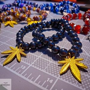 "Healing Buddha" Gold Charcoal Magnetic Bracelet